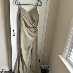 Light green bridesmaids dress